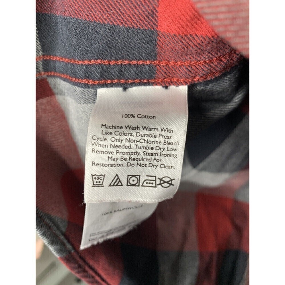 Eddie Bauer Shirt Shacket Mens XL Tall Heavy Cotton Button Up Collared Plaid - Picture 5 of 7